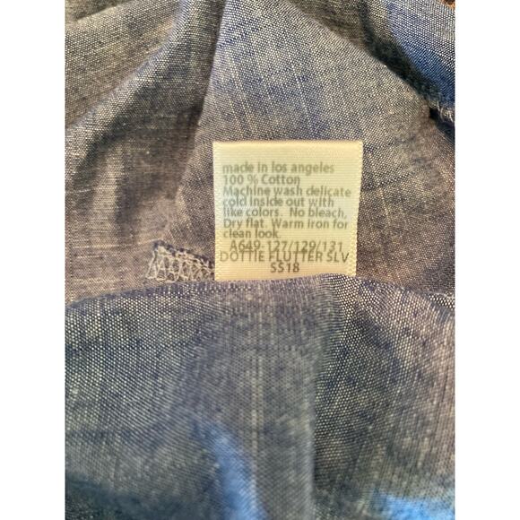 Anthem of the Ants Chambray Dress ~ Ruffle Sleeve Abstract Print Dress ~ Sz 3 3T - Picture 7 of 8